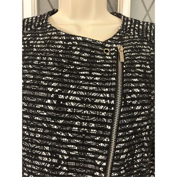 The Limited Textured Black And White Zip Up Jacket Womens Medium - Picture 6 of 11